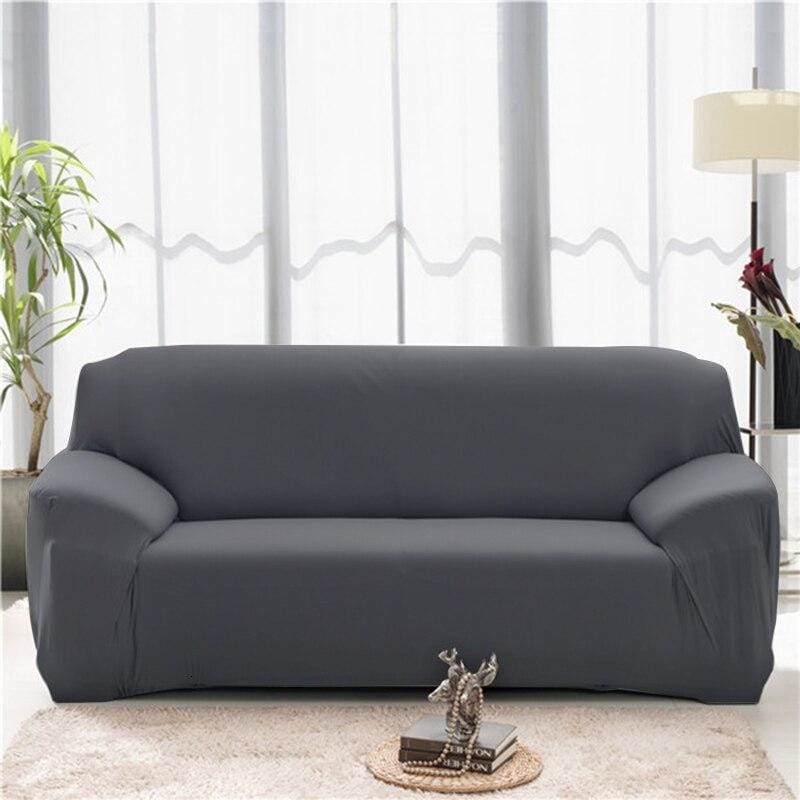 Pack Canapé D'angle Convertible Et Réversible Anthracite GIANY Et Table Basse Blanche Et Beton Janita